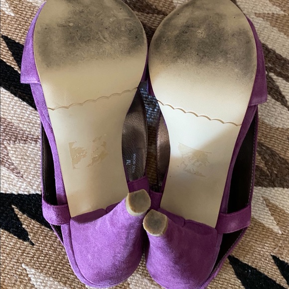 Moda Spana Suede Sling-backs Fuchsia 7 - Picture 13 of 13